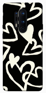 Чехол Black and white hearts для OnePlus 8 Pro