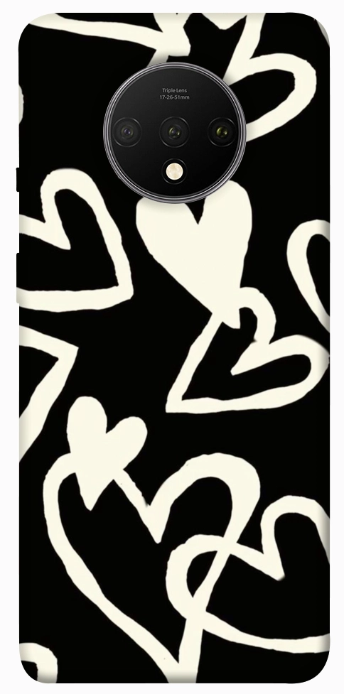 Чехол Black and white hearts для OnePlus 7T