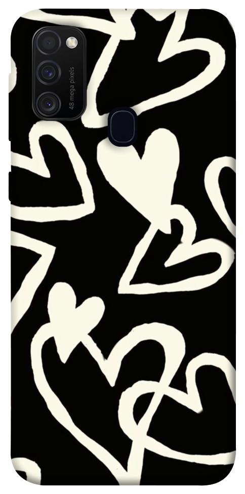 Чехол Black and white hearts для Galaxy M30s