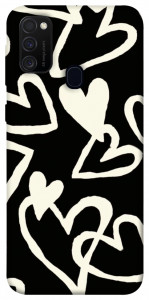 Чохол Black and white hearts для Samsung Galaxy M30s﻿
