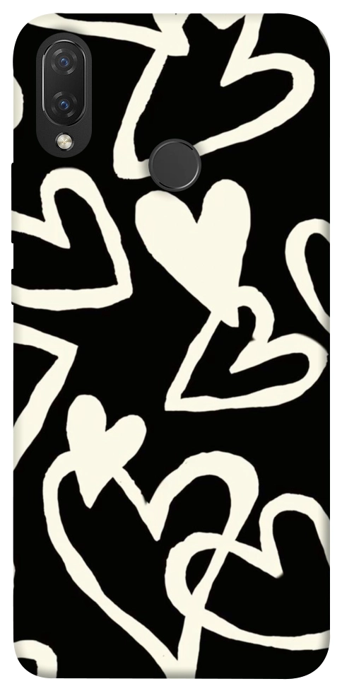 Чехол Black and white hearts для Huawei Nova 3i
