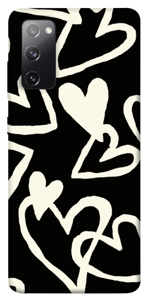 Чехол Black and white hearts для Galaxy S20 FE