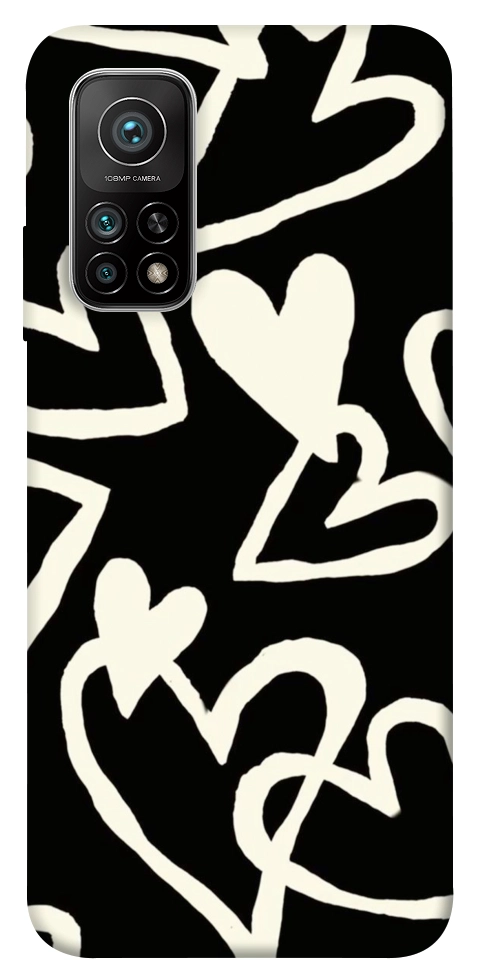 Чехол Black and white hearts для Xiaomi Mi 10T