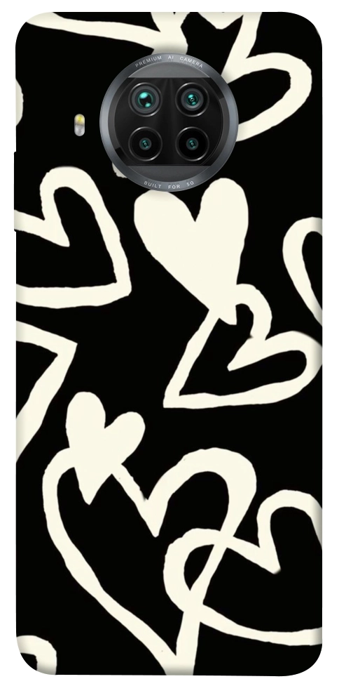 Чохол Black and white hearts для Xiaomi Mi 10T Lite