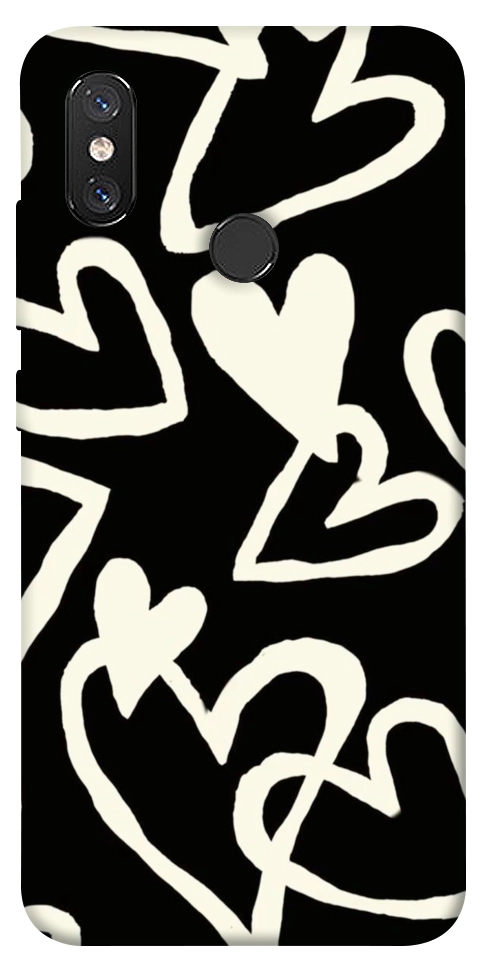 Чехол Black and white hearts для Xiaomi Mi 8