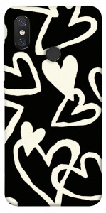 Чехол Black and white hearts для Xiaomi Mi 8