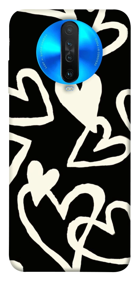 Чехол Black and white hearts для Xiaomi Redmi K30