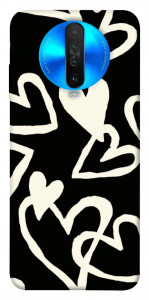 Чохол Black and white hearts для Xiaomi Redmi K30