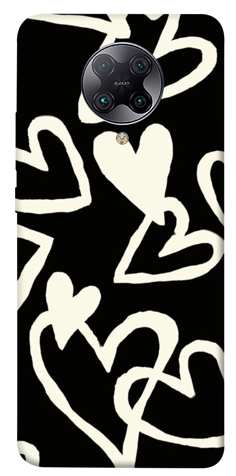 Чехол Black and white hearts для Xiaomi Redmi K30 Pro