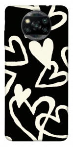 Чохол Black and white hearts для Xiaomi Poco X3 NFC