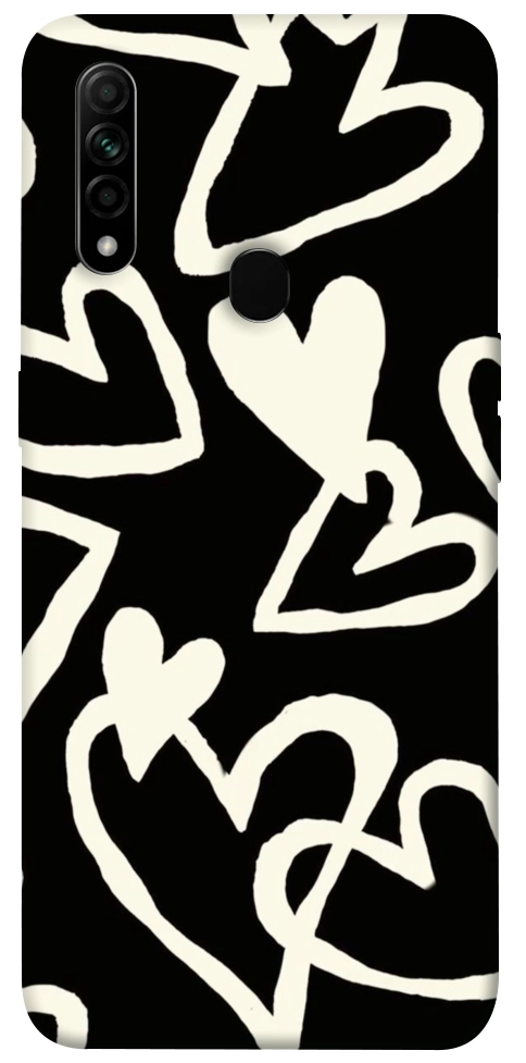 Чехол Black and white hearts для Oppo A31