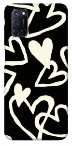 Чехол Black and white hearts для Oppo A72