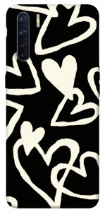 Чохол Black and white hearts для Oppo A91