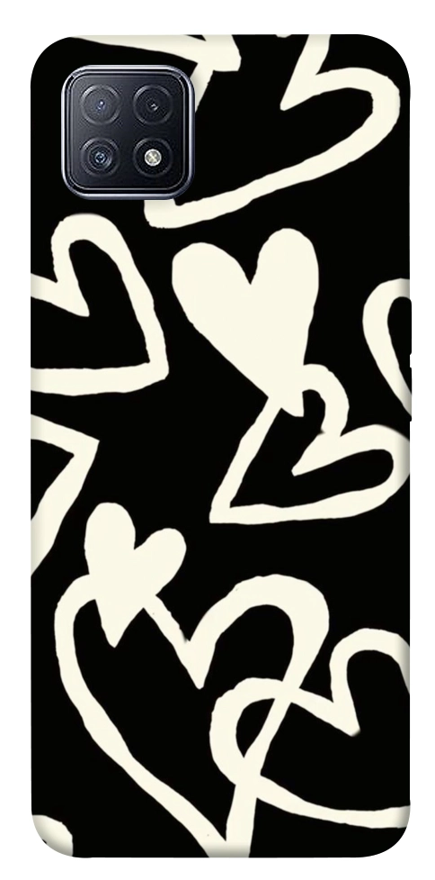 Чехол Black and white hearts для Oppo A73