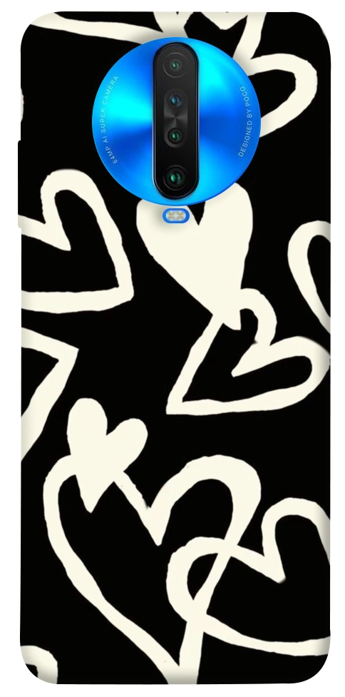Чехол Black and white hearts для Xiaomi Poco X2