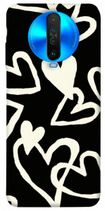 Чехол Black and white hearts для Xiaomi Poco X2