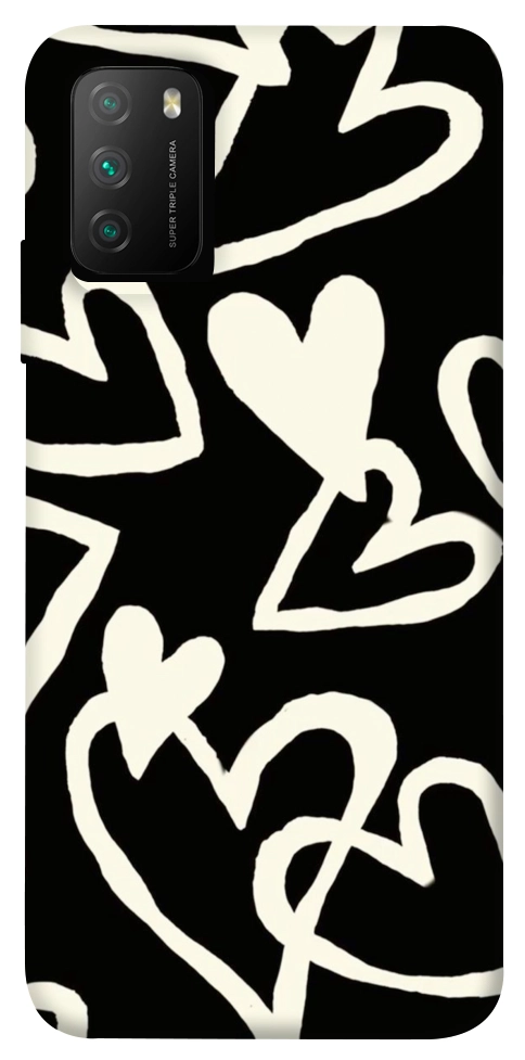 Чехол Black and white hearts для Xiaomi Poco M3