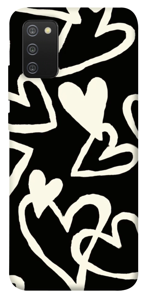 Чехол Black and white hearts для Galaxy A02s