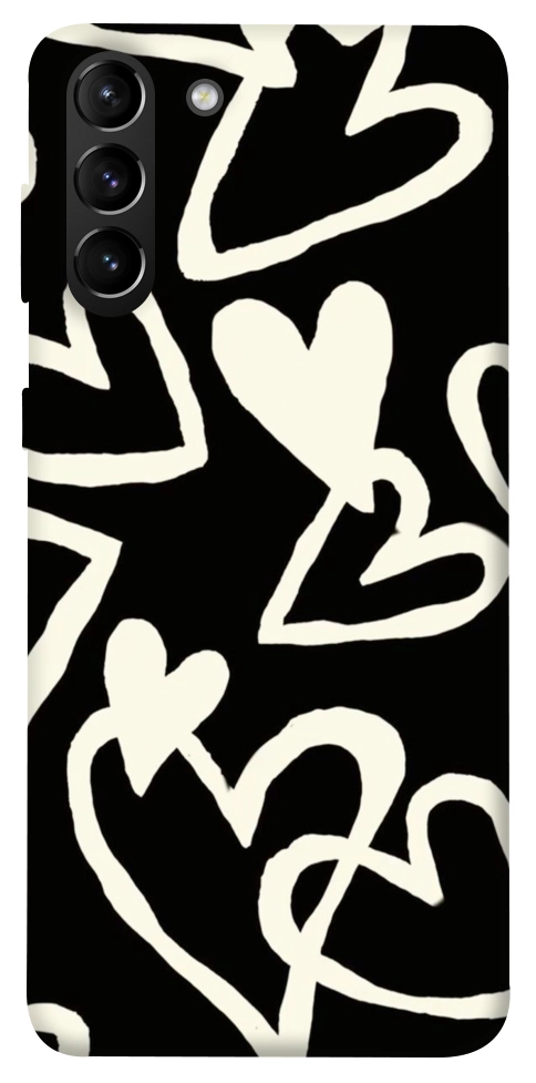 Чехол Black and white hearts для Galaxy S21+
