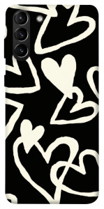 Чохол Black and white hearts для Galaxy S21+