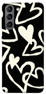 Чехол Black and white hearts для Galaxy S21
