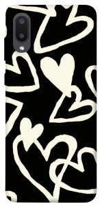 Чохол Black and white hearts для Galaxy A02