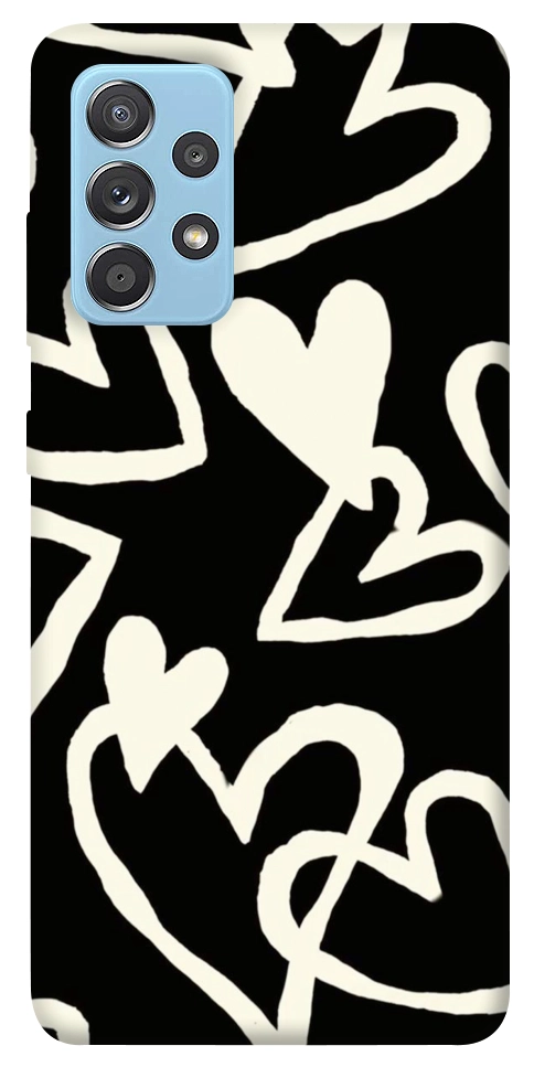 Чохол Black and white hearts для Galaxy A52