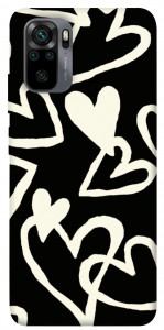 Чохол Black and white hearts для Xiaomi Redmi Note 10