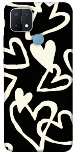 Чехол Black and white hearts для Oppo A15