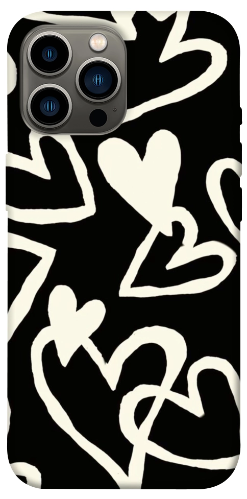 Чехол Black and white hearts для iPhone 13 Pro Max
