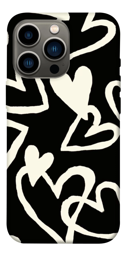 Чехол Black and white hearts для iPhone 13 Pro