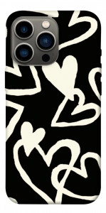 Чохол Black and white hearts для iPhone 13 Pro