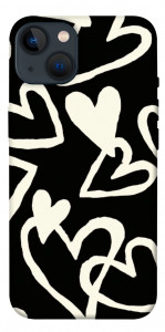 Чохол Black and white hearts для iPhone 13