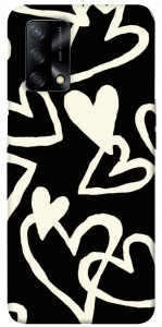 Чехол Black and white hearts для Oppo A74 4G