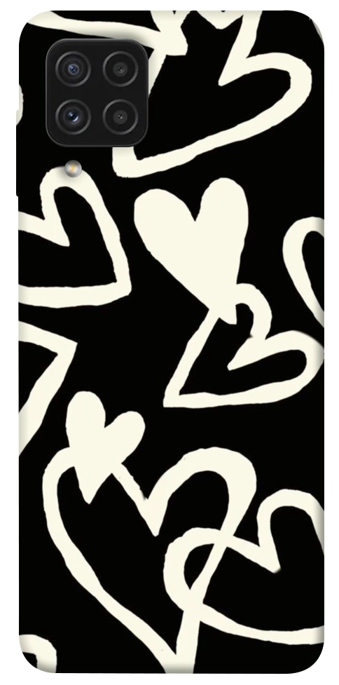 Чехол Black and white hearts для Galaxy A22 4G