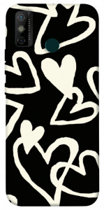 Чохол Black and white hearts для TECNO Spark 6 Go