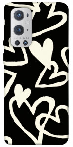 Чехол Black and white hearts для Oneplus 9 pro