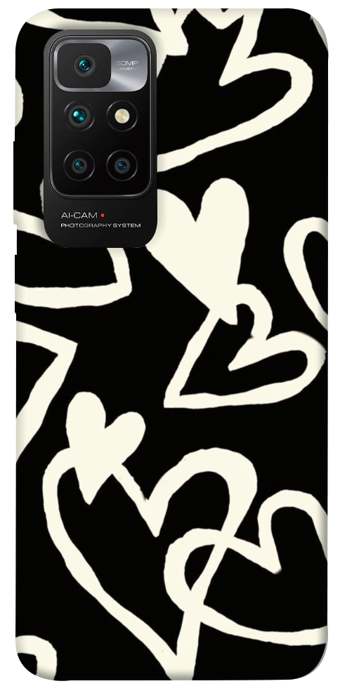 Чехол Black and white hearts для Xiaomi Redmi 10