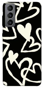 Чохол Black and white hearts для Galaxy S21 FE