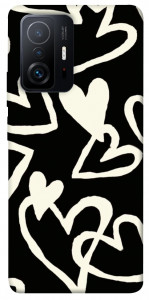 Чохол Black and white hearts для Xiaomi 11T