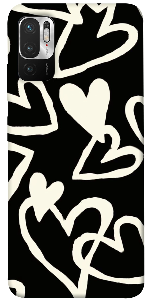 Чехол Black and white hearts для Xiaomi Redmi Note 10 5G