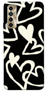 Чехол Black and white hearts для TECNO Camon 17P