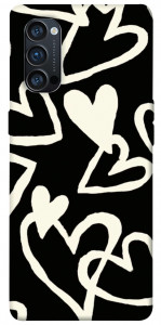 Чохол Black and white hearts для Oppo Reno 4 Pro 5G