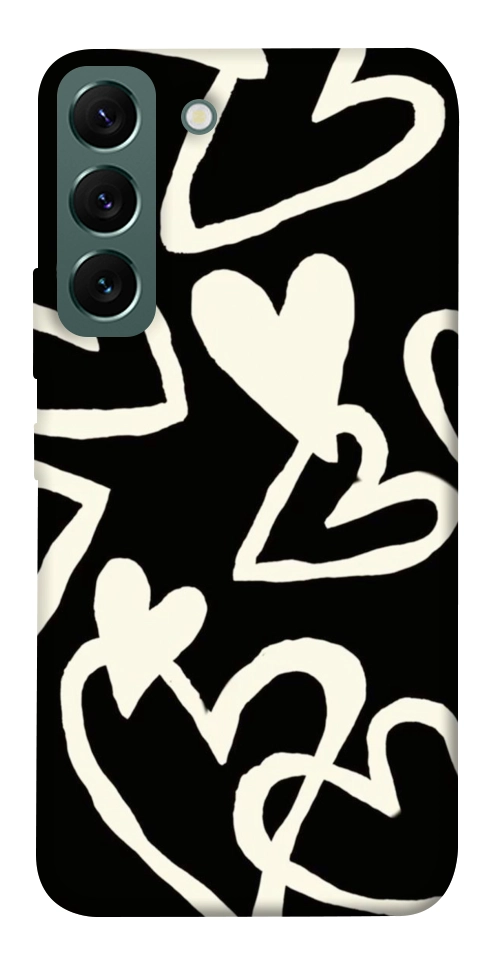Чехол Black and white hearts для Galaxy S22