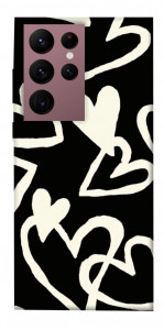 Чехол Black and white hearts для Galaxy S22 Ultra