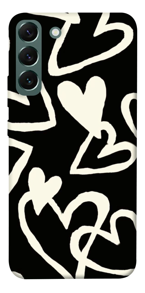Чохол Black and white hearts для Galaxy S22+