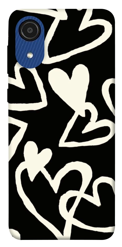 Чохол Black and white hearts для Galaxy A03 Core