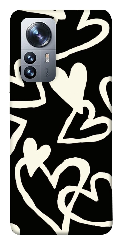 Чехол Black and white hearts для Xiaomi 12