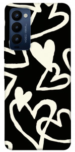 Чохол Black and white hearts для Tecno Camon 18 P