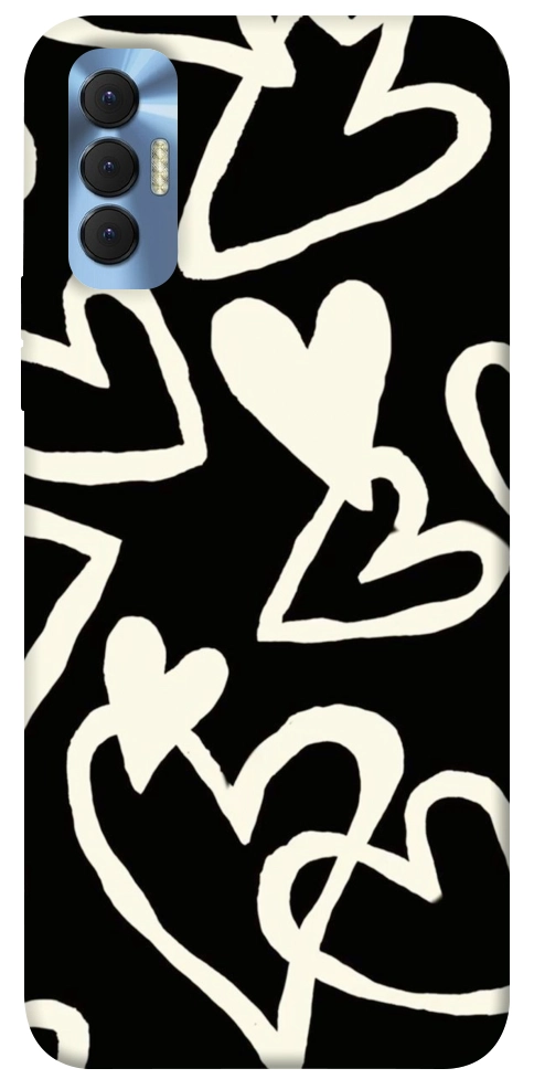Чехол Black and white hearts для TECNO Spark 8P
